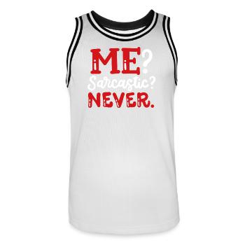 Sarkastisch lustiger Sarkasmus - Männer Basketball-Trikot - Weiß/Schwarz - Vorne - AI Model Male 185 dark (185cm)