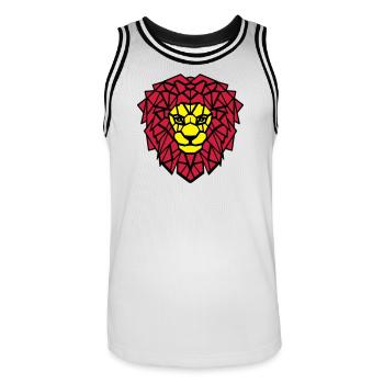 Loewe big cat - Men's Basketball Jersey - white/black - Front - AI Model Male 185 dark (185cm)
