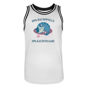 Katzen Katzenhaare Katzenliebhaber - Männer Basketball-Trikot - Weiß/Schwarz - Vorne - AI Model Male 185 dark (185cm)