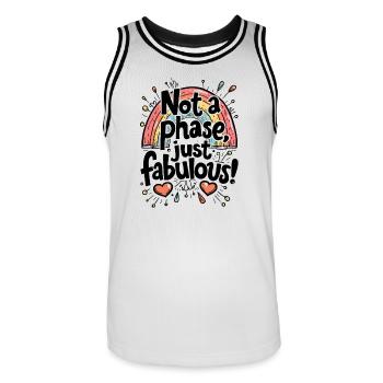 KEINE PHASE, NUR FABELHAFT - Männer Basketball-Trikot - Weiß/Schwarz - Vorne - AI Model Male 185 dark (185cm)