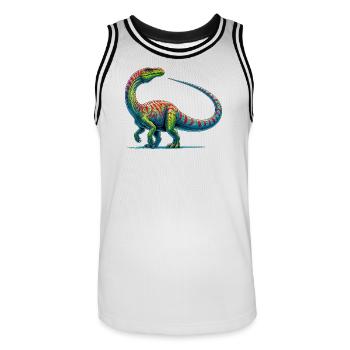 Dinosaurier - Männer Basketball-Trikot - Weiß/Schwarz - Vorne - AI Model Male 185 dark (185cm)