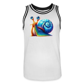 Snail - Men's Basketball Jersey - white/black - Front - AI Model Male 185 dark (185cm)