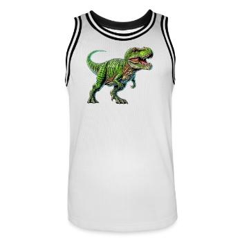 Dinosaur - Men's Basketball Jersey - white/black - Front - AI Model Male 185 dark (185cm)