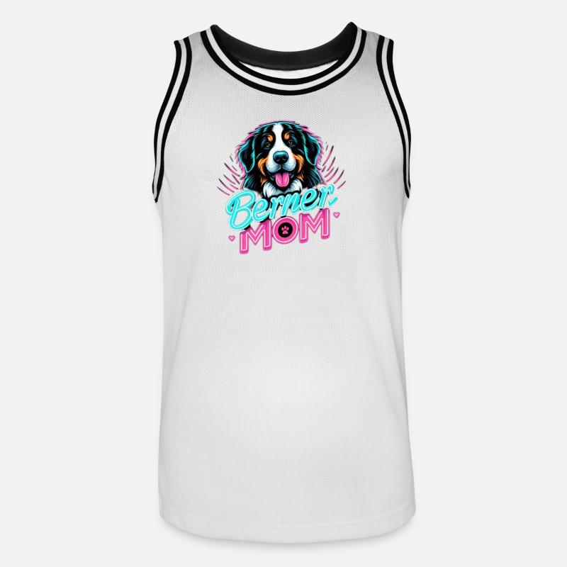 Bovaro del bernese - Maglia da basket per uomo - bianco/nero
