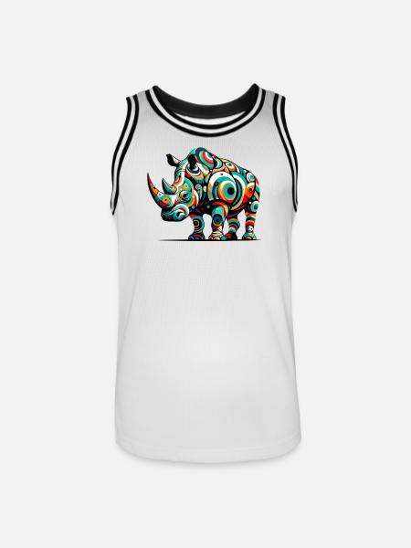 Rhinoceros - Men's Basketball Jersey - white/black