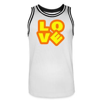 LOVE - Männer Basketball-Trikot - Weiß/Schwarz - Vorne - AI Model Male 185 dark (185cm)