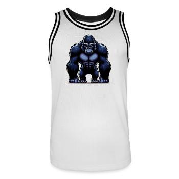 Gorilla - Männer Basketball-Trikot - Weiß/Schwarz - Vorne - AI Model Male 185 dark (185cm)