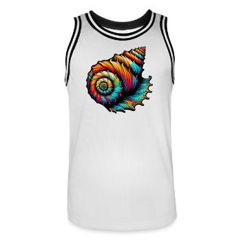 Shell - Men's Basketball Jersey - white/black - Front - AI Model Male 185 dark (185cm)