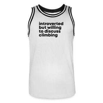 Climbing - Men's Basketball Jersey - white/black - Front - AI Model Male 185 dark (185cm)