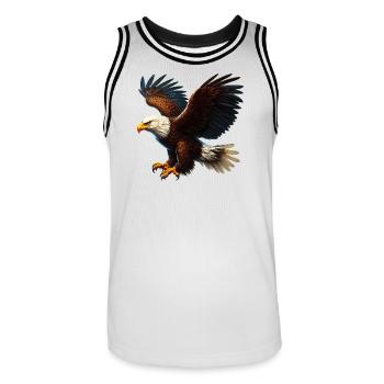 Adler - Männer Basketball-Trikot - Weiß/Schwarz - Vorne - AI Model Male 185 dark (185cm)