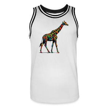 Giraffe - Männer Basketball-Trikot - Weiß/Schwarz - Vorne - AI Model Male 185 dark (185cm)