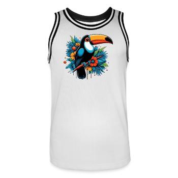 Toucan - Maillot de basket Homme - blanc/noir - Devant - AI Model Male 185 dark (185cm)