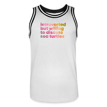 Sea Turtle Sea Turtle Sea Turtle - Men's Basketball Jersey - white/black - Front - AI Model Male 185 dark (185cm)