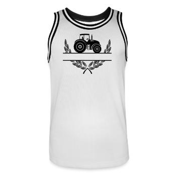 Proud of the farmer tractor - Men's Basketball Jersey - white/black - Front - AI Model Male 185 dark (185cm)