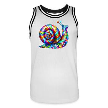 Escargot - Maillot de basket Homme - blanc/noir - Devant - AI Model Male 185 dark (185cm)