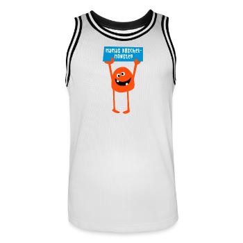Monstre Maman Câlin Halloween Bande Dessinée Cool Dictons - Maillot de basket Homme - blanc/noir - Devant - AI Model Male 185 dark (185cm)