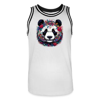 Panda - Maillot de basket Homme - blanc/noir - Devant - AI Model Male 185 dark (185cm)