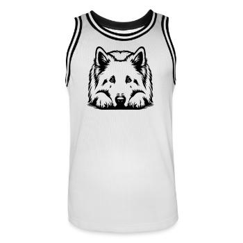 Swiss Shepherd - Men's Basketball Jersey - white/black - Front - AI Model Male 185 dark (185cm)