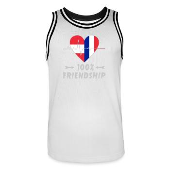 L'Autriche et la France : une amitié à 100 % - Maillot de basket Homme - blanc/noir - Devant - AI Model Male 185 dark (185cm)