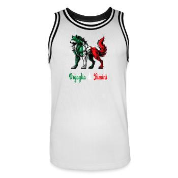 Le drapeau de la fierté de Rimini (Italie) - Maillot de basket Homme - blanc/noir - Devant - AI Model Male 185 dark (185cm)