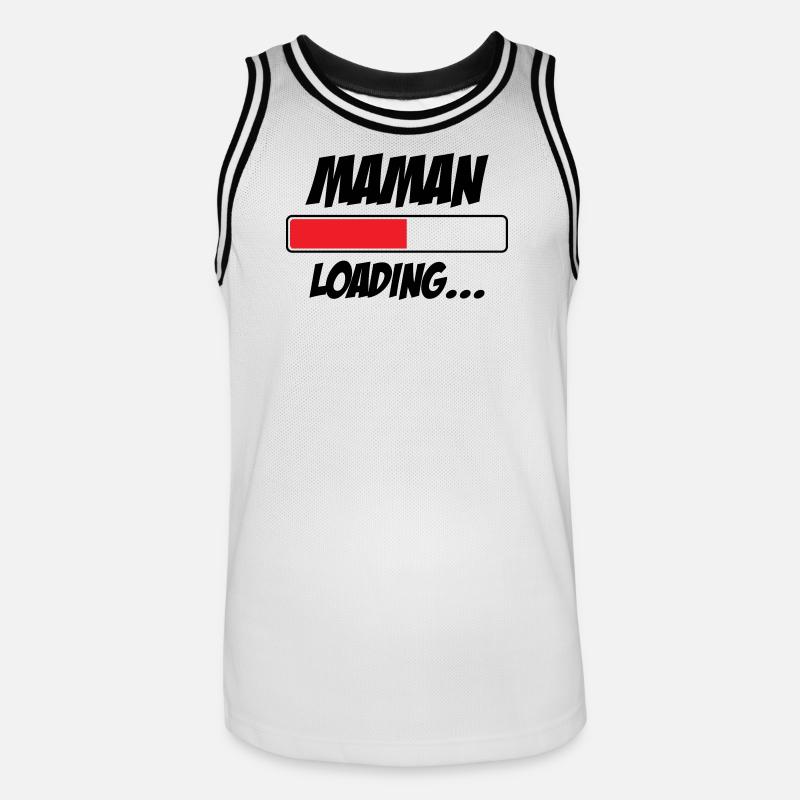 Mama lädt... Bitte warten - Werdende Mutter - Männer Basketball-Trikot - Weiß/Schwarz