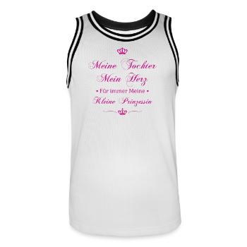 Meine Tochter, Mein Herz, Für Immer Prinzessin - Männer Basketball-Trikot - Weiß/Schwarz - Vorne - AI Model Male 185 dark (185cm)