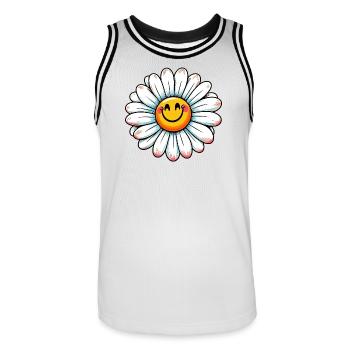 Gänseblümchen - Männer Basketball-Trikot - Weiß/Schwarz - Vorne - AI Model Male 185 dark (185cm)