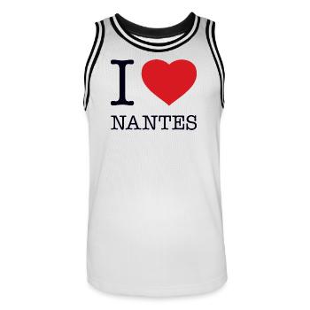 I LOVE NANTES - Männer Basketball-Trikot - Weiß/Schwarz - Vorne - AI Model Male 185 dark (185cm)