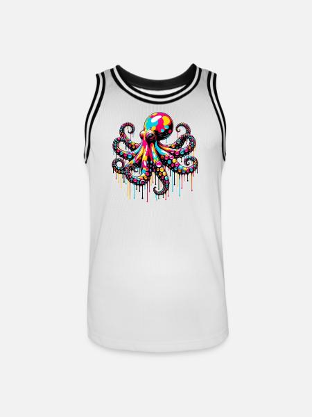 Octopus - Men's Basketball Jersey - white/black