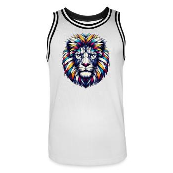 Lion - Maillot de basket Homme - blanc/noir - Devant - AI Model Male 185 dark (185cm)
