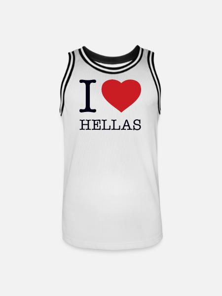 I LOVE HELLAS - Men's Basketball Jersey - white/black