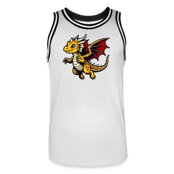 Dragon - Men's Basketball Jersey - white/black - Front - AI Model Male 185 dark (185cm)