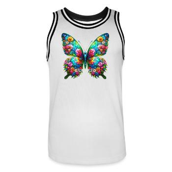 Papillon - Maillot de basket Homme - blanc/noir - Devant - AI Model Male 185 dark (185cm)