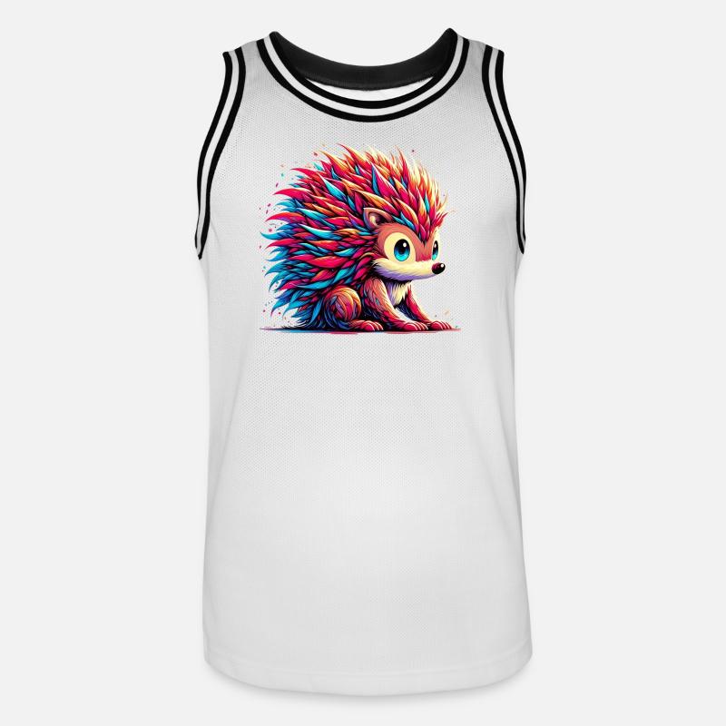 Hérisson - Maillot de basket Homme - blanc/noir