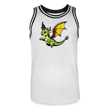 Dragon - Men's Basketball Jersey - white/black - Front - AI Model Male 185 dark (185cm)