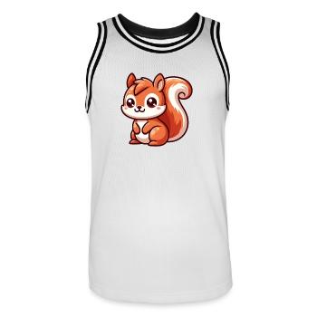 Little Cute Squirrel - Men's Basketball Jersey - white/black - Front - AI Model Male 185 dark (185cm)