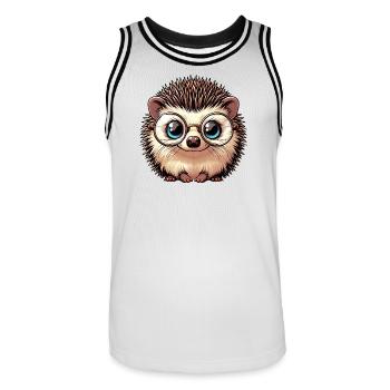 Igel - Männer Basketball-Trikot - Weiß/Schwarz - Vorne - AI Model Male 185 dark (185cm)