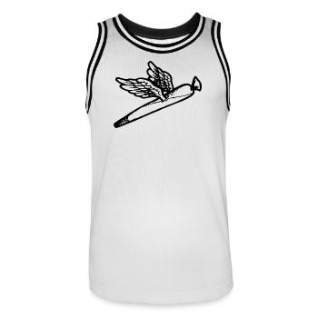 We fly so High - Men's Basketball Jersey - white/black - Front - AI Model Male 185 dark (185cm)