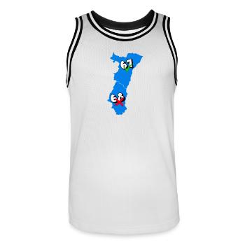 Alsace Region - Men's Basketball Jersey - white/black - Front - AI Model Male 185 dark (185cm)