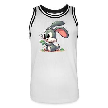 Lapin - Maillot de basket Homme - blanc/noir - Devant - AI Model Male 185 dark (185cm)