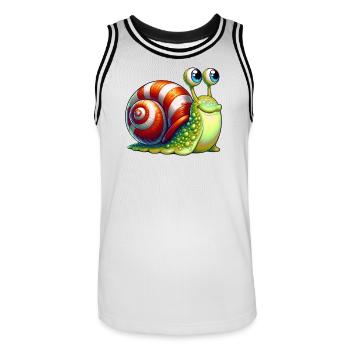 Escargot - Maillot de basket Homme - blanc/noir - Devant - AI Model Male 185 dark (185cm)