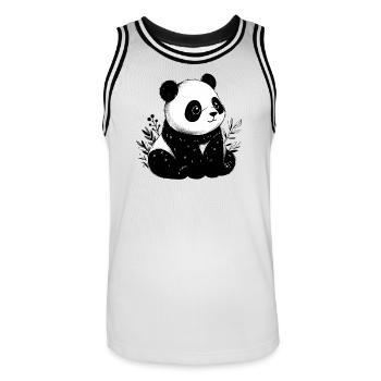 Panda - Männer Basketball-Trikot - Weiß/Schwarz - Vorne - AI Model Male 185 dark (185cm)