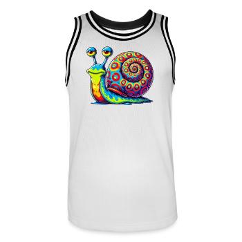 Snail - Men's Basketball Jersey - white/black - Front - AI Model Male 185 dark (185cm)