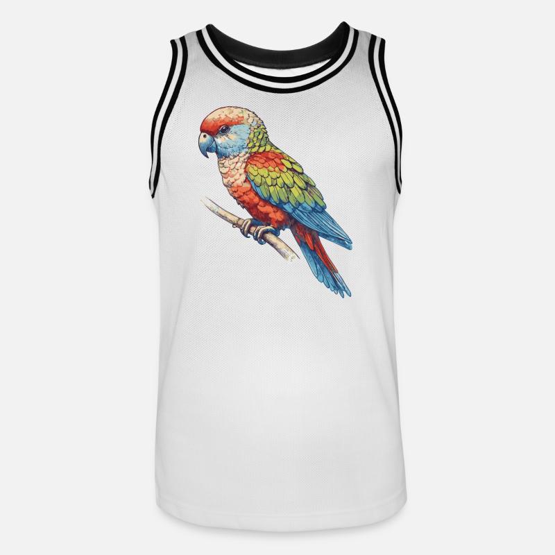 Papagai - Männer Basketball-Trikot - Weiß/Schwarz