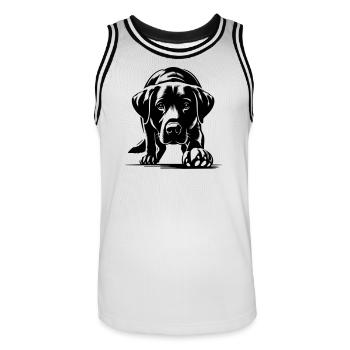 Labrador - Männer Basketball-Trikot - Weiß/Schwarz - Vorne - AI Model Male 185 dark (185cm)