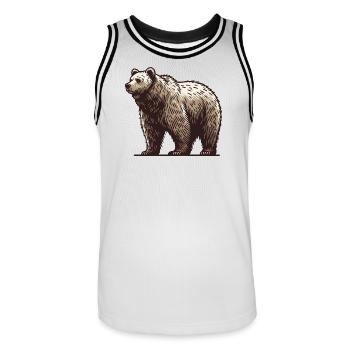 Grizzly - Männer Basketball-Trikot - Weiß/Schwarz - Vorne - AI Model Male 185 dark (185cm)