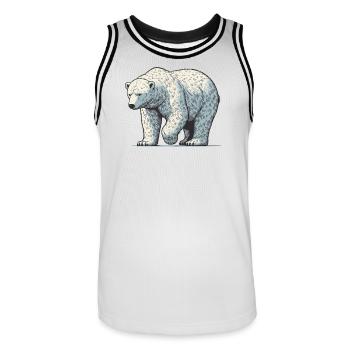 Ours blanc - Maillot de basket Homme - blanc/noir - Devant - AI Model Male 185 dark (185cm)