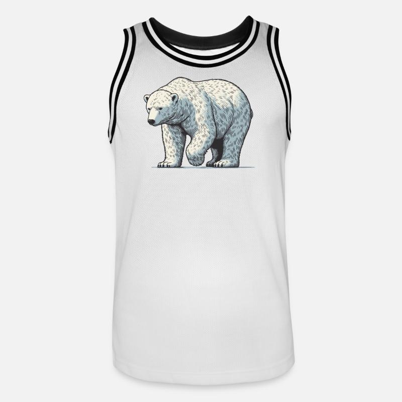 Ours blanc - Maillot de basket Homme - blanc/noir