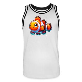 Clownfish - Men's Basketball Jersey - white/black - Front - AI Model Male 185 dark (185cm)