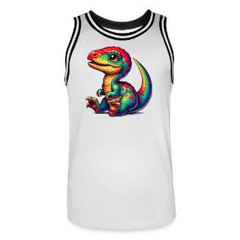 Dinosaurier - Männer Basketball-Trikot - Weiß/Schwarz - Vorne - AI Model Male 185 dark (185cm)